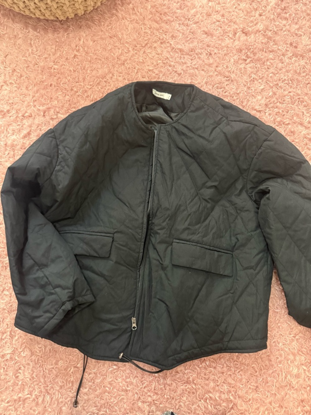 Black Quilted Zip-Front women’s Jacket